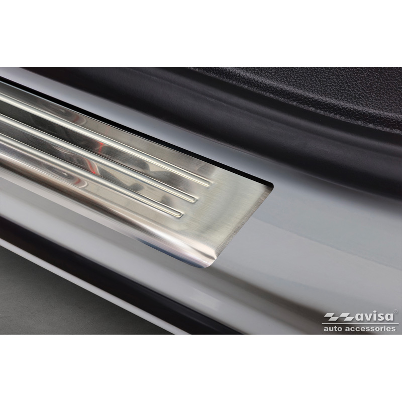 Seuils de portes inox sur mesure pour Opel Zafira (C) Tourer 2012-2016 & Facelift 2016-2019 'Lines' - 4-pièces