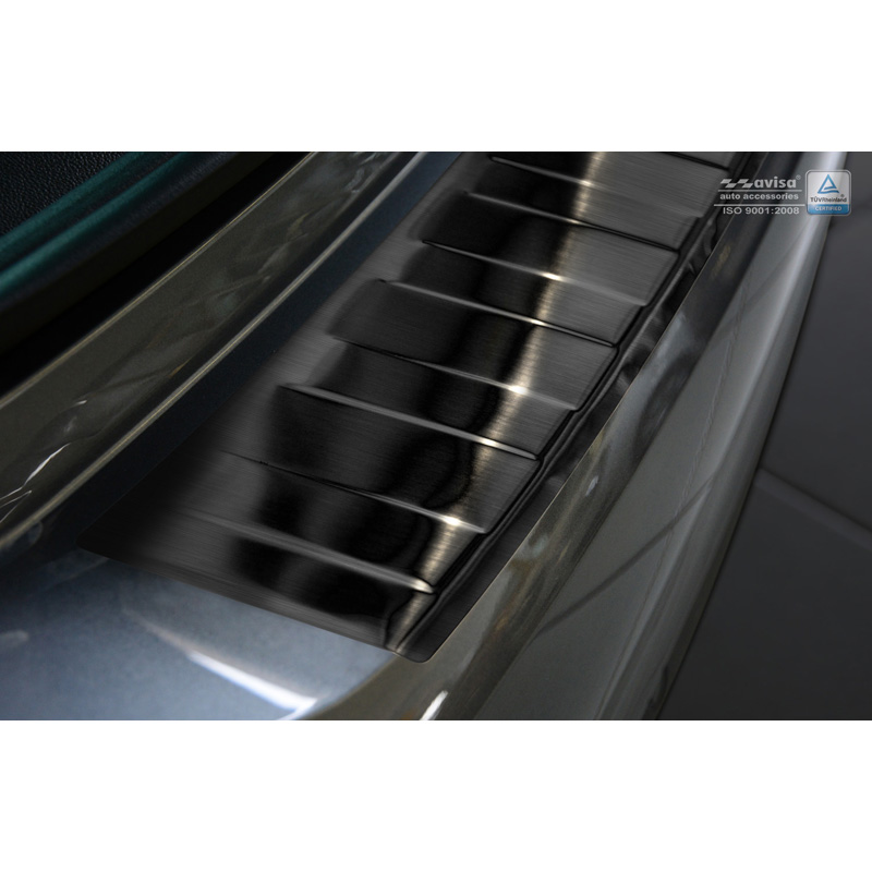Protection de seuil arrière inox noir sur mesure pour Opel Insignia B Sportstourer 2017- & FL 2020- 'Ribs'