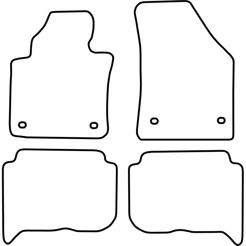 Set de tapis de sol sur mesure pour Volkswagen Touran 2003-2007 (5-Personnes)