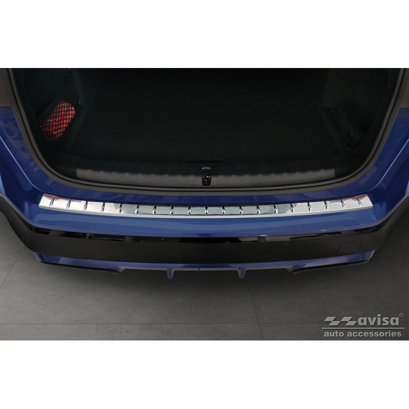 Protection de seuil arrière inox sur mesure pour BMW X1 U11 M-Sport 2022- 'Ribs'