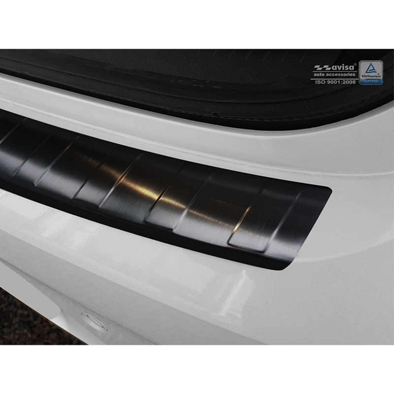Protection de seuil arrière inox noir sur mesure pour Opel Insignia Grand Sport 5-portes 2017-2020 & FL 2020- 'Ribs'