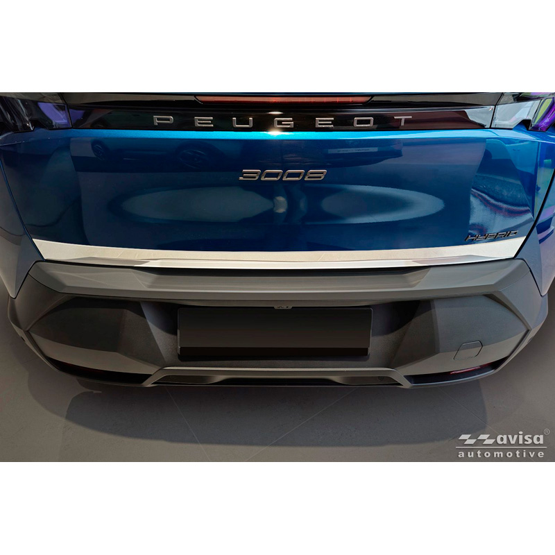 Avisa Revêtement d'habillage du hayon du coffre inox Chrome sur mesure pour Peugeot 3008 III 2024-