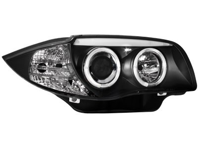 Phares BMW 1 Serie E87 Angel Eyes noire