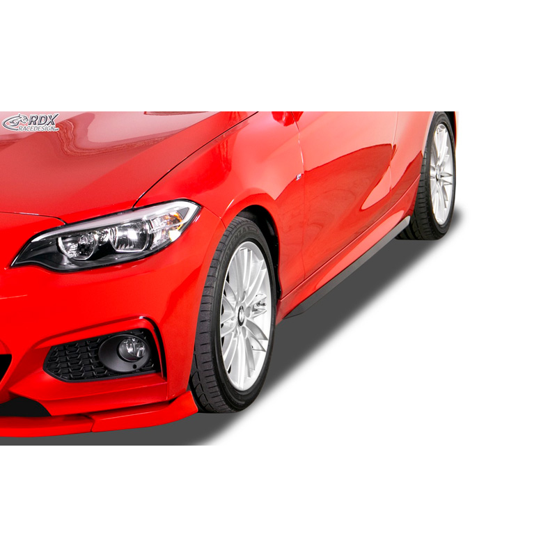 Jupes latérales 'Slim' sur mesure pour BMW Série 2 F22/F23 Coupe/Cabrio 2013- incl. M-Sport (ABS noir luisant)