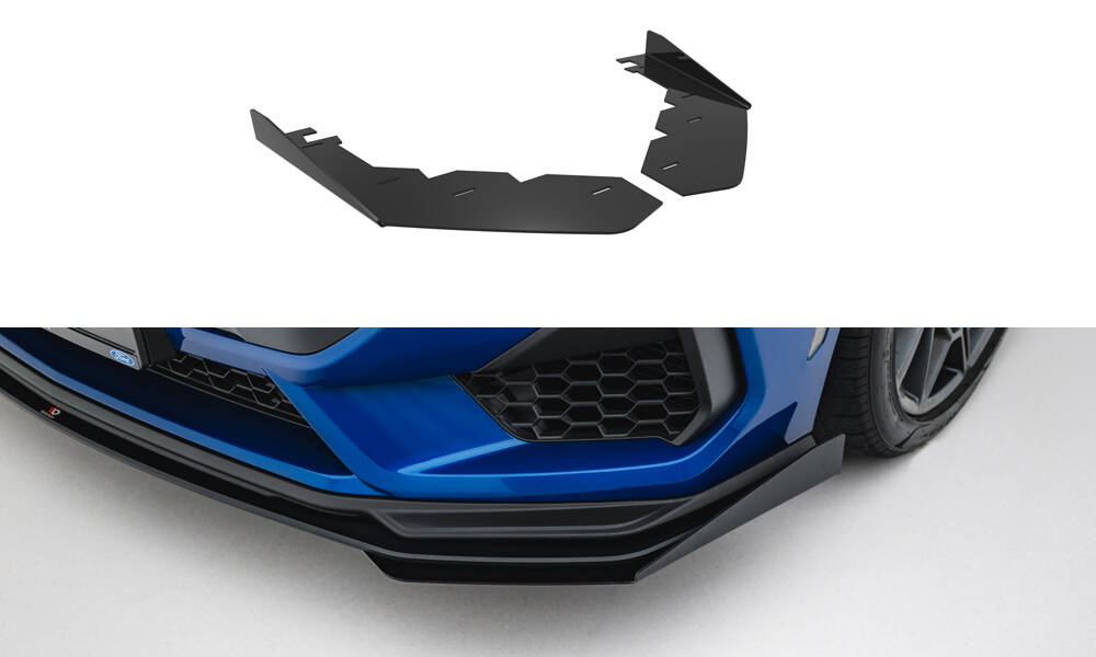 Street Pro Voorspoiler Ford Mustang GT MK7 Maxton Glanzend zwart