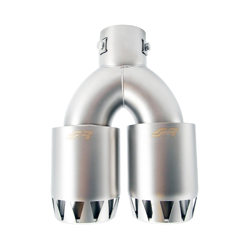 Simoni Racing Embout d'Échappement Rond Double Inox - Titanium Jet Engine Design 185x88xL245mm - Montage ->39-63mm