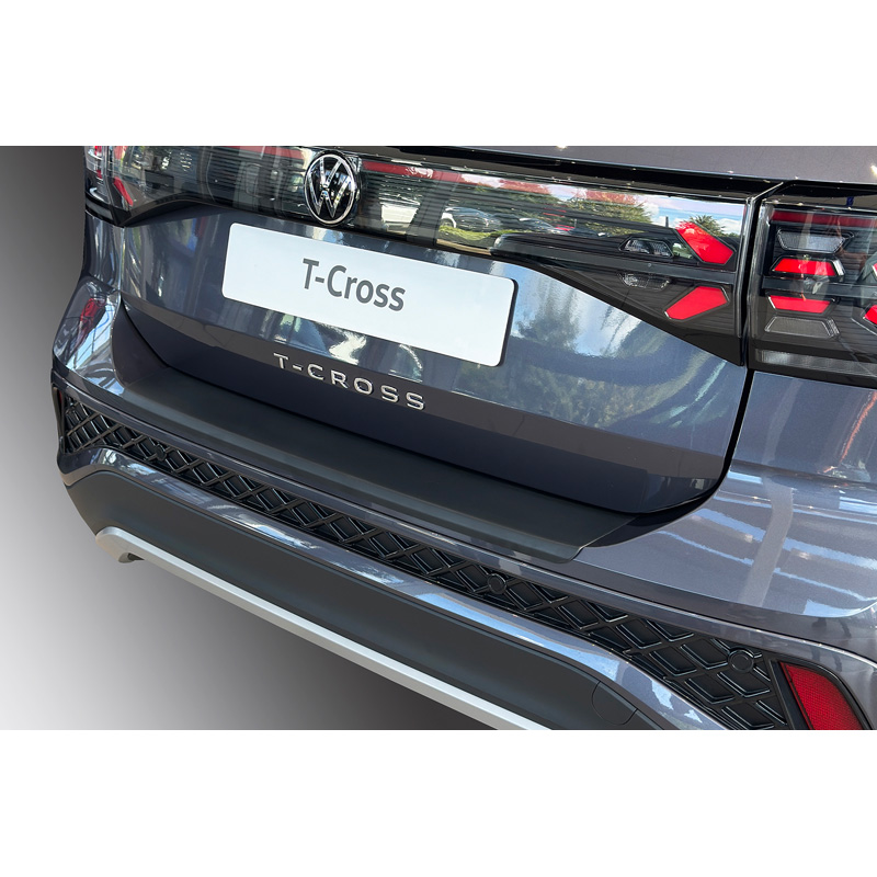 Protection de seuil arrière (ABS) sur mesure pour Volkswagen T-Cross Facelift 2024- Noir