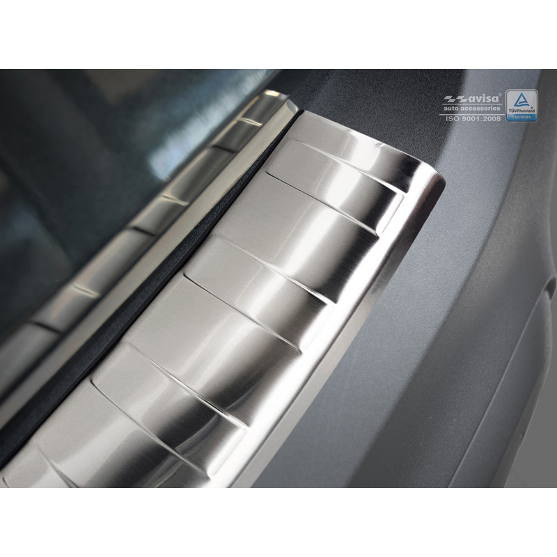 Protection de seuil arrière inox sur mesure pour Opel Crossland 2017- 'Ribs'