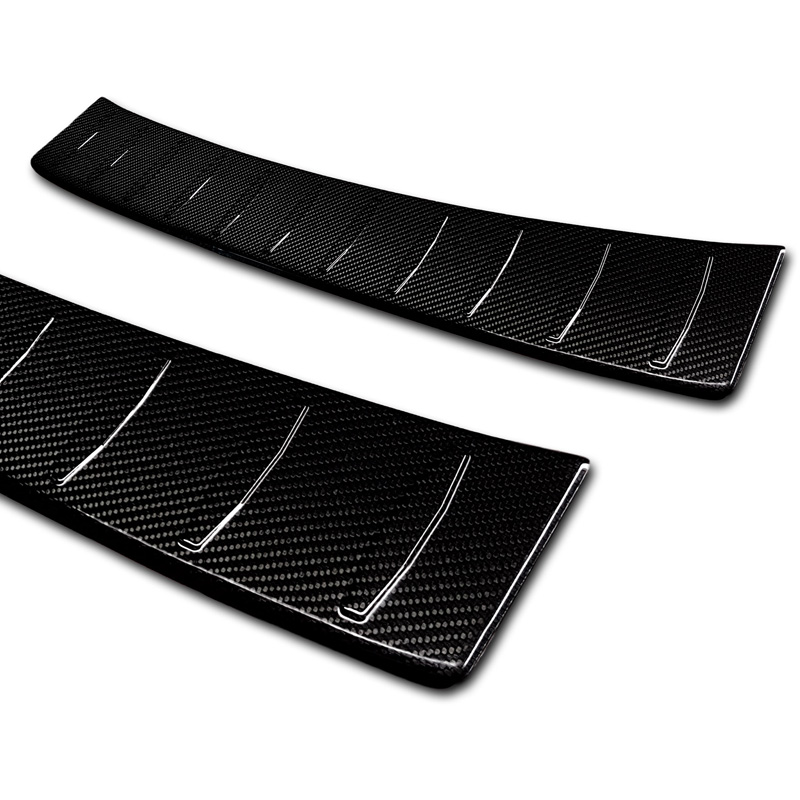 Protection de seuil arrière carboné 3D sur mesure pour Opel Corsa F HB 5-portes GS Line 2019- 'Ribs'