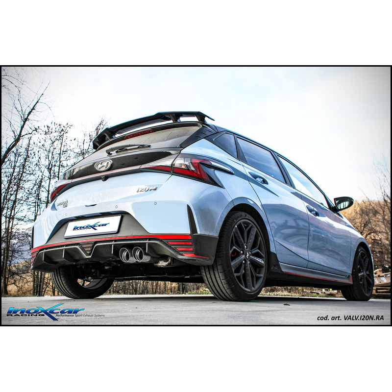 100% Inox Échappement Sport sur mesure pour Hyundai i20 N 1.6 Turbo (204cv) 2020- 2x90mm Ceramic Black
