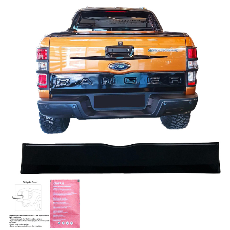 Protecteur de hayon sur mesure pour Ford Ranger T6/T7/T8 2012-2022 - Version 3 - Noir brillant