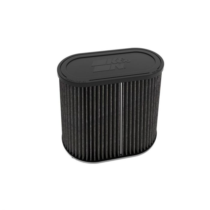K&N Filtre à Air Noir Dryflow Universel Ovale/Conique 72mm raccordement double, 152mm x 229mm de base, 191mm x 94mm en haut, 191mm hauteur (RU-3136HBK)