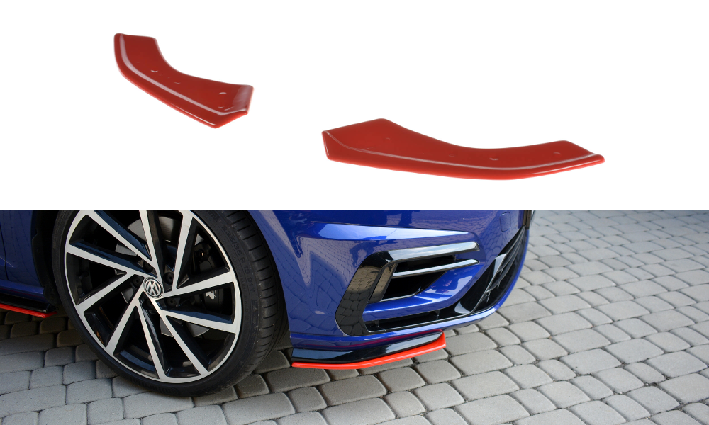 Zij Voorspoilers VW Golf 7.5 R Facelift Glans Zwart