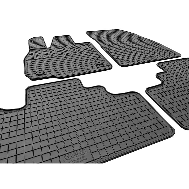 CIKCAR Set tapis de caoutchouc sur mesure pour Jaecoo 8 Super Hybrid 2026- (4-pièces + points de fixage)
