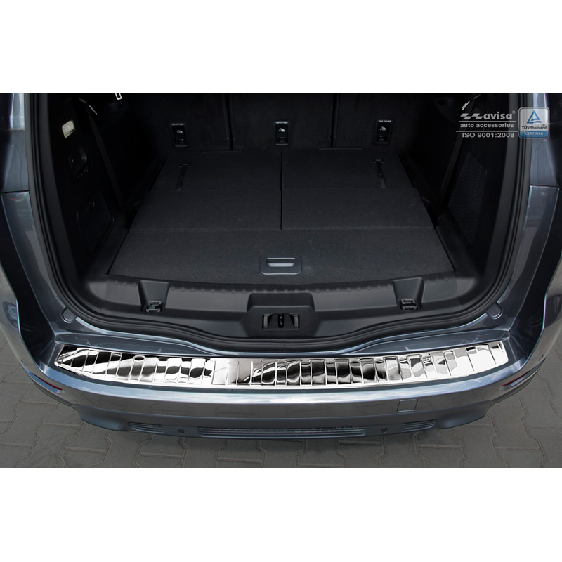 Protection de seuil arrière inox Chrome sur mesure pour Ford S-Max II 2015- 'Ribs'