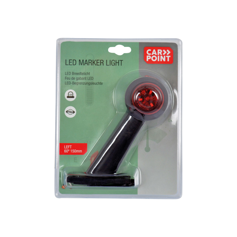 Carpoint Feu de Gabarit de Remorque LED Gauche 60° Rouge/Blanc 150mm