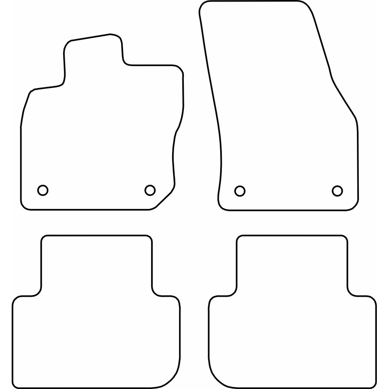 Set de tapis de sol en velours sur mesure pour Volkswagen Tiguan III (CT1) 2024- excl. eHybrid