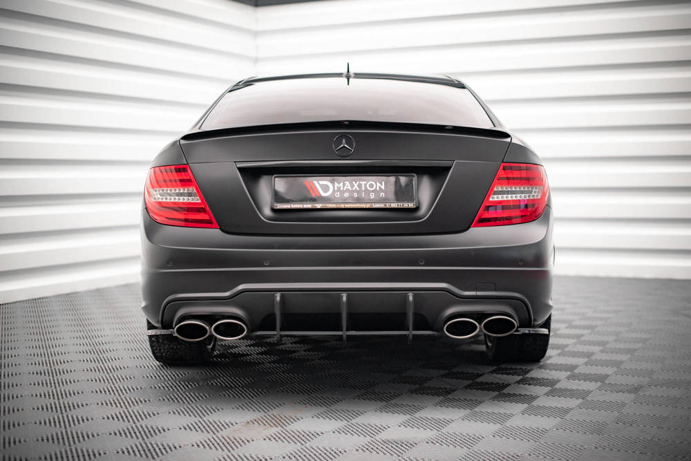 Spoiler Mercedes C Klasse Sedan & Coupe AMG Pakket W204 Maxton Glans Zwart