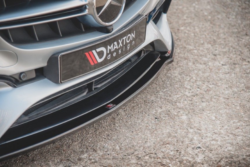 Voorspoiler Mercedes E63 AMG (Estate/Sedan) W213 Maxton Design glans zwart V.2