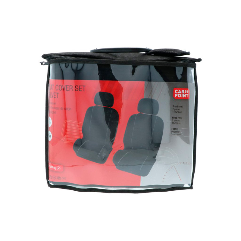 Carpoint Housses de Siège Universelles avant Suede 4-pièces - Noir