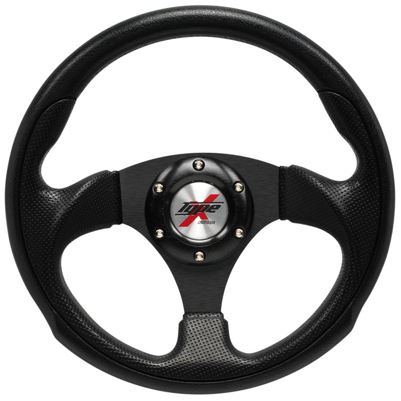 Volant sport universel 'Eruption' - Ø295mm - Cuir-PU noir + Rayons noir