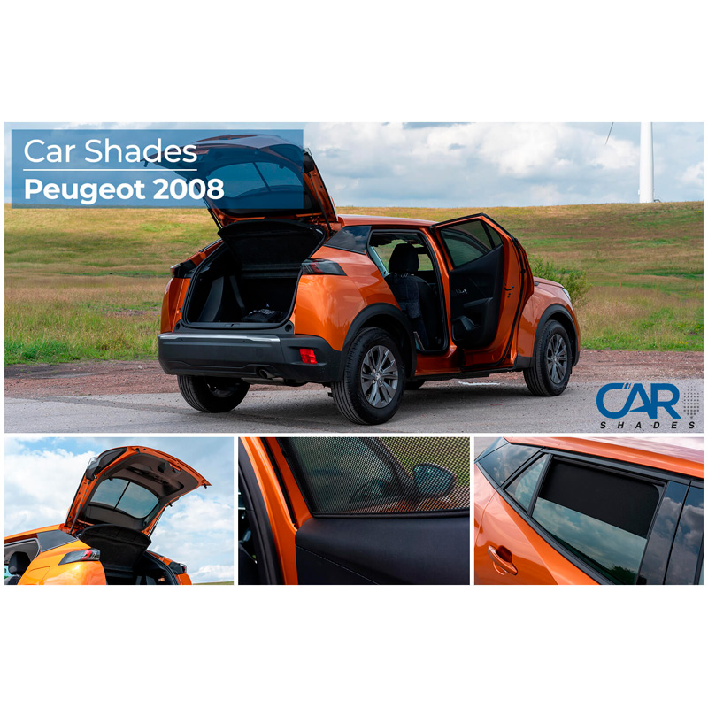 Set de Car Shades sur mesure pour Peugeot 2008 II 2020- (4-pièces)