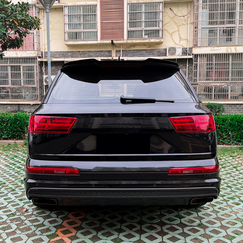 Becquet de toit (Spoiler Cap) sur mesure pour Audi Q7 (4M) 2015-2019 & FL 2019 incl. S-Line (ABS Noir Luisant)