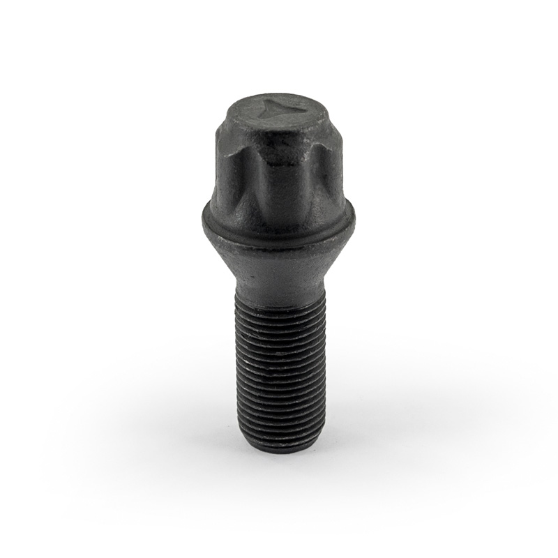 Jeu de antivol de roue H&R M14x1.25x28mm conique Noir - 4 boulons antivol de roues avec adaptateur
