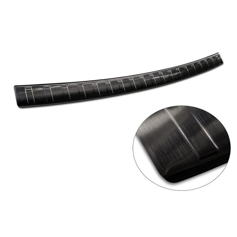 Protection de seuil arrière inox noir sur mesure pour BMW Série 5 G31 Touring Facelift 2020-2024 excl. M-Sport 'Ribs'