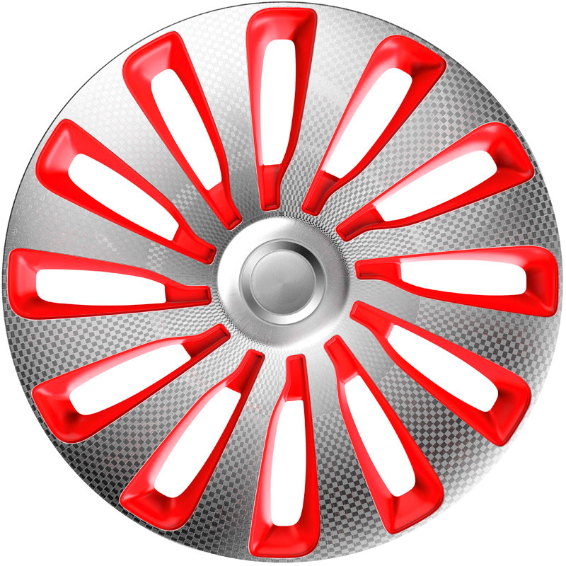 Jeu d'enjoliveurs J-Tec Sepang 17-inch argent/rouge/look-carboné