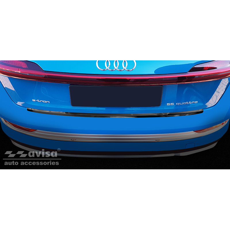 Protection de seuil arrière inox noir sur mesure pour Audi E-Tron incl. Sportback 2018-