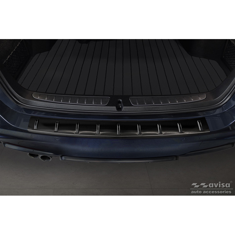 Protection de seuil arrière inox noir sur mesure pour BMW Série 3 (F31) Touring (incl. Paquet M) 2012-2015 & Facelift 2015-2019 'STRONG EDITION'