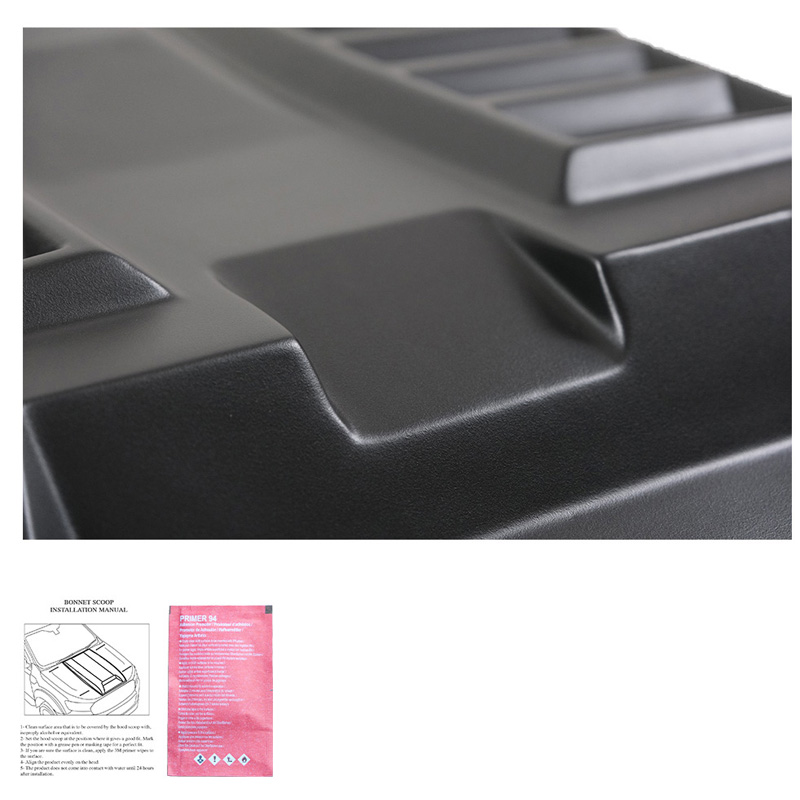 Écope de capot sur mesure pour Nissan Navara NP300 (D23) 2014-2021 - Version 3 - Noir mat