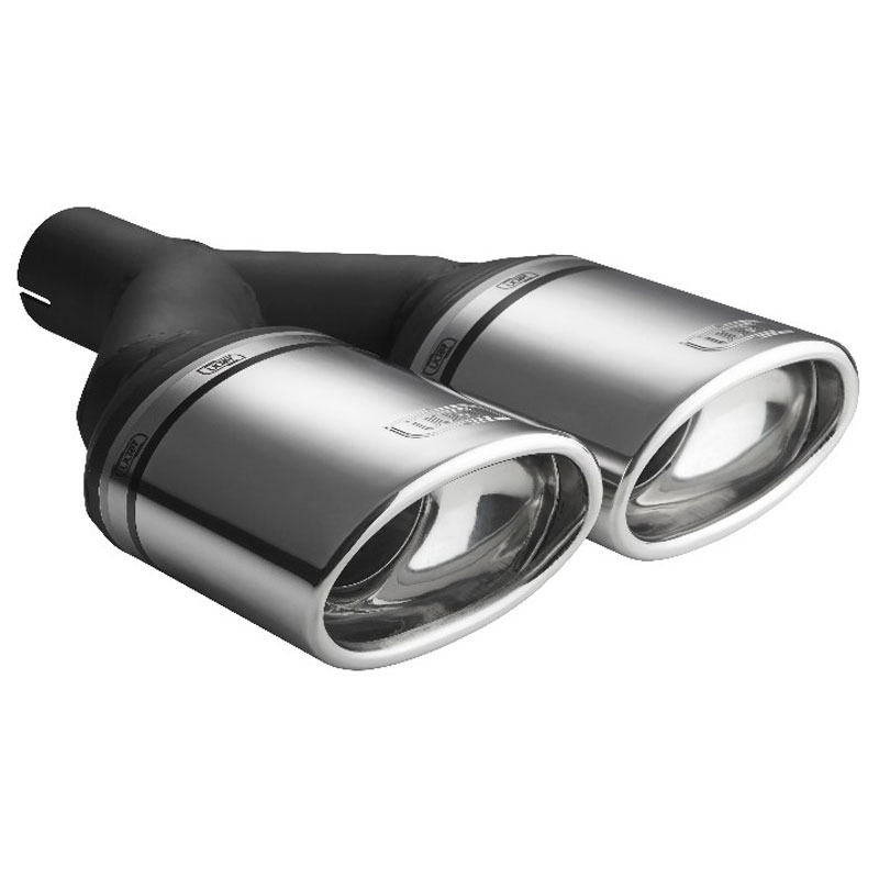 Ulter Sport Embout d'échappement - Ovale Double 120x80mm Incliné Type 2 - Longueur 250mm - Montage ->50mm - Inoxydable