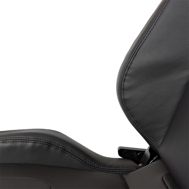 Siège baquet 'RS6-II' - Noir-Mattes Simili Cuir - Dossier réglable - incl. glissières