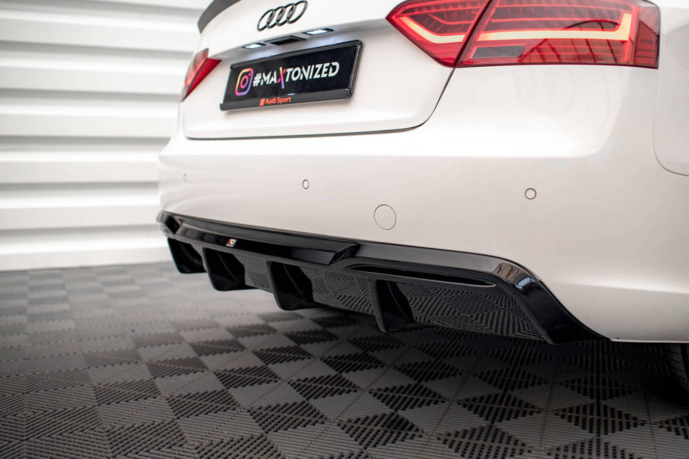 Diffuser passend voor Audi A5 Coupe 8T Facelift  2011 - 2016  Maxton Glans Zwart