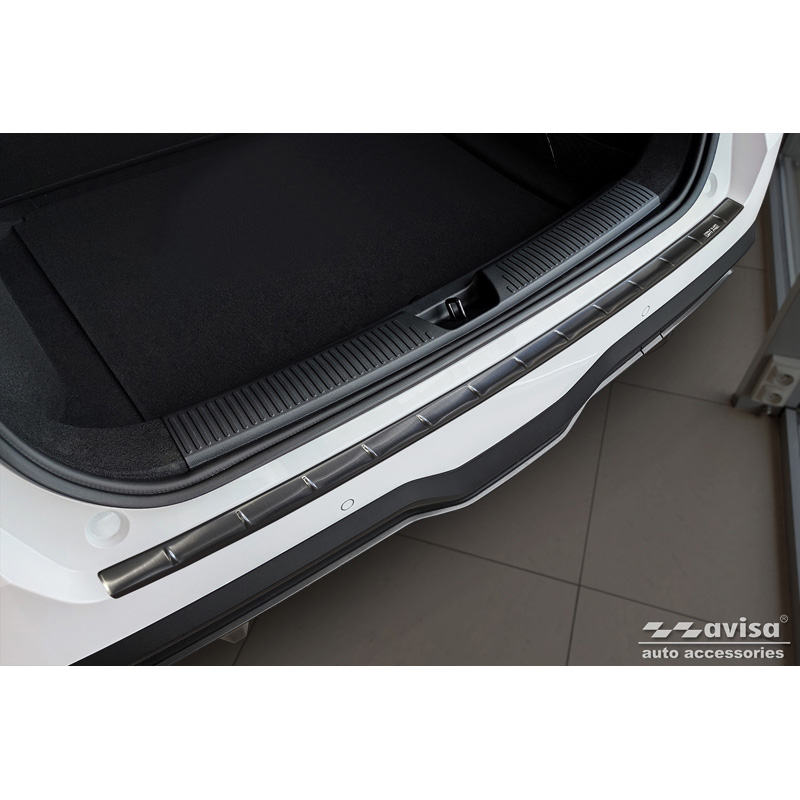Protection de seuil arrière inox noir sur mesure pour MG 4 (EV) 2022- 'British Flag'