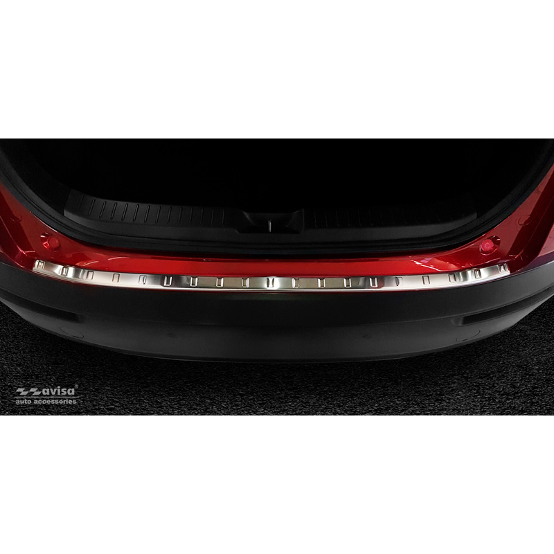 Protection de seuil arrière inox sur mesure pour Mazda CX-30 2019 'Ribs'