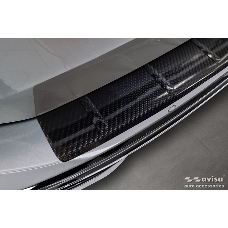 Protection de seuil arrière carboné 3D sur mesure pour Volkswagen Passat (CJ5) incl. R-Line & Hybrid 2023- 'Ribs'