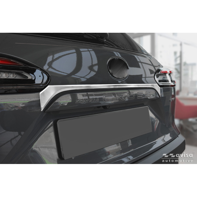 Avisa Revêtement d'habillage du hayon du coffre inox brossé sur mesure pour Toyota Corolla Cross 2020-2025 & Facelift 2025-
