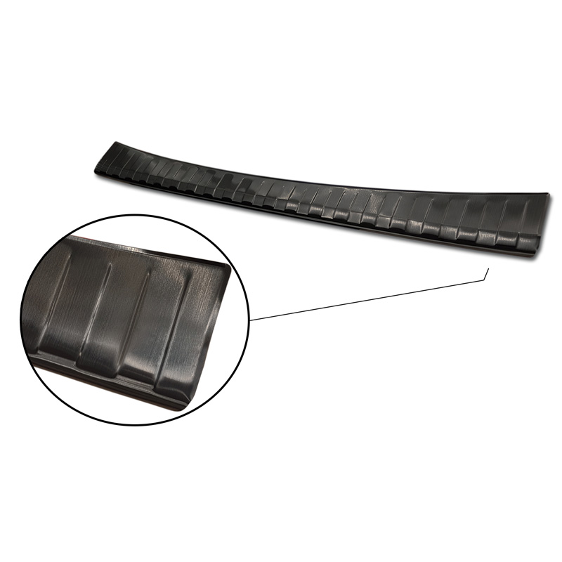 Protection de seuil arrière inox noir sur mesure pour Toyota Yaris IV Hatchback 5-portes 2020-2024 & Facelift 2024- excl. GR 'Ribs'
