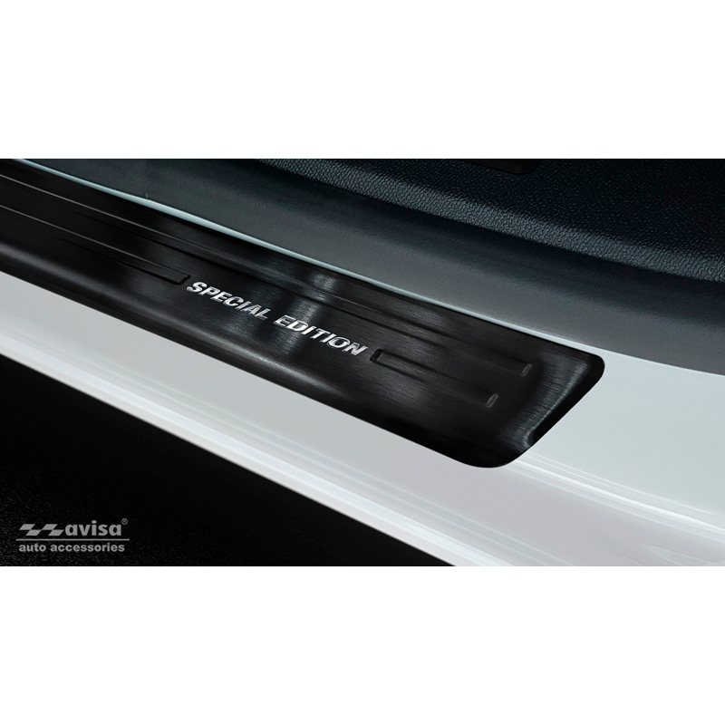 Seuils de portes inox noir sur mesure pour Citroën C5 Aircross 2018- Incl. Facelift 'Special Edition' - 4-pièces