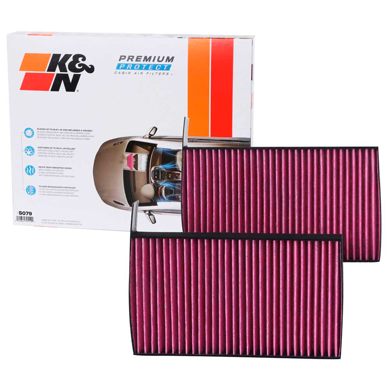 K&N Filtre à Air d'Habitacle Jetable Premium (2 pièces) sur mesure pour Tesla divers modèles (DVF5079)