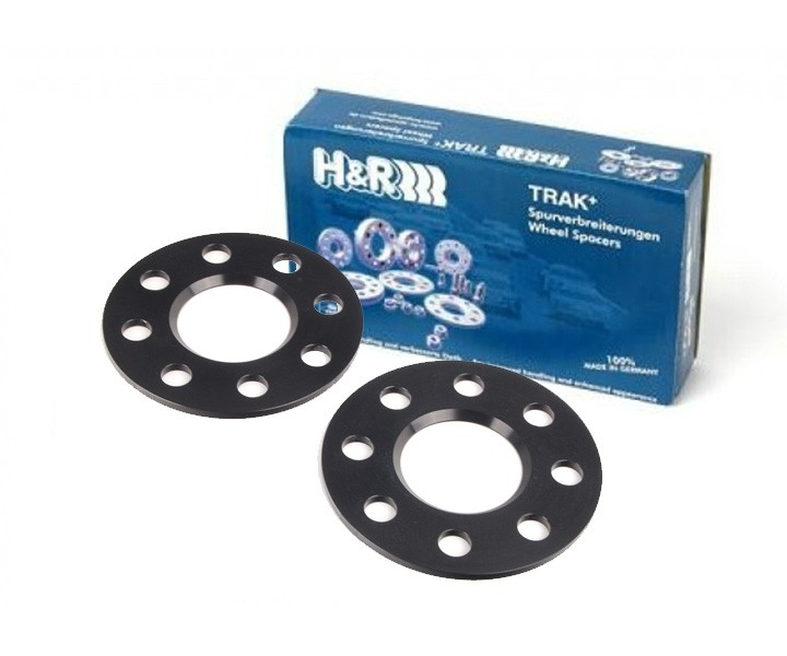 H&R Set des espaceurs de roues Système-DR 10mm par essieu - Cartouche de boulon 4x100/108 - Moyeu 57,1mm - Taille de boulon M12x1,5 - sur mesure pour Audi/BMW/Seat/Skoda/Volkswagen - Noir