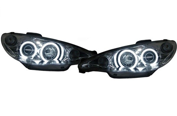 Phares Peugeot 206 02-.. + GTI Angel Eyes Ice CCFL