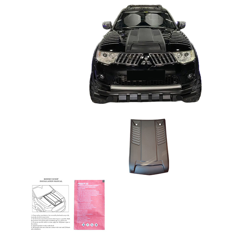 Écope de capot sur mesure pour Mitsubishi L200 Triton 4 2007-2014 - Noir mat
