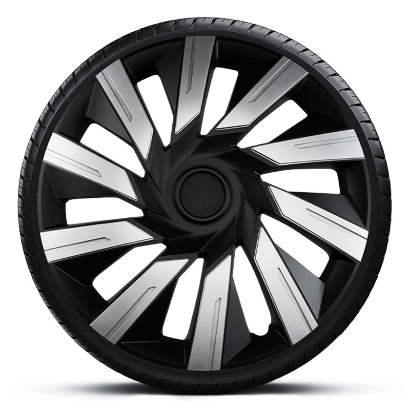 Jeu d'enjoliveurs J-Tec Tecna 14-inch argent/noir