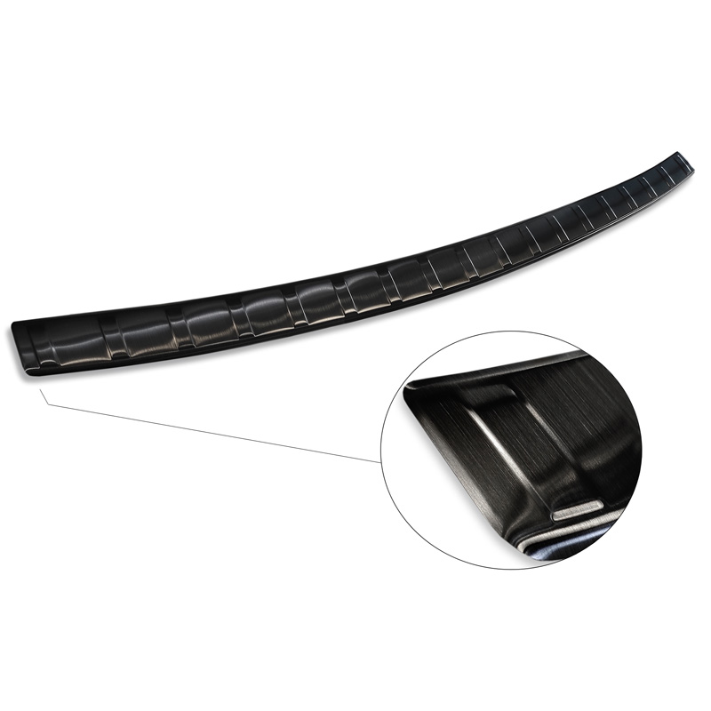 Protection de seuil arrière inox noir sur mesure pour Volkswagen Caddy V 2020- 'Ribs'