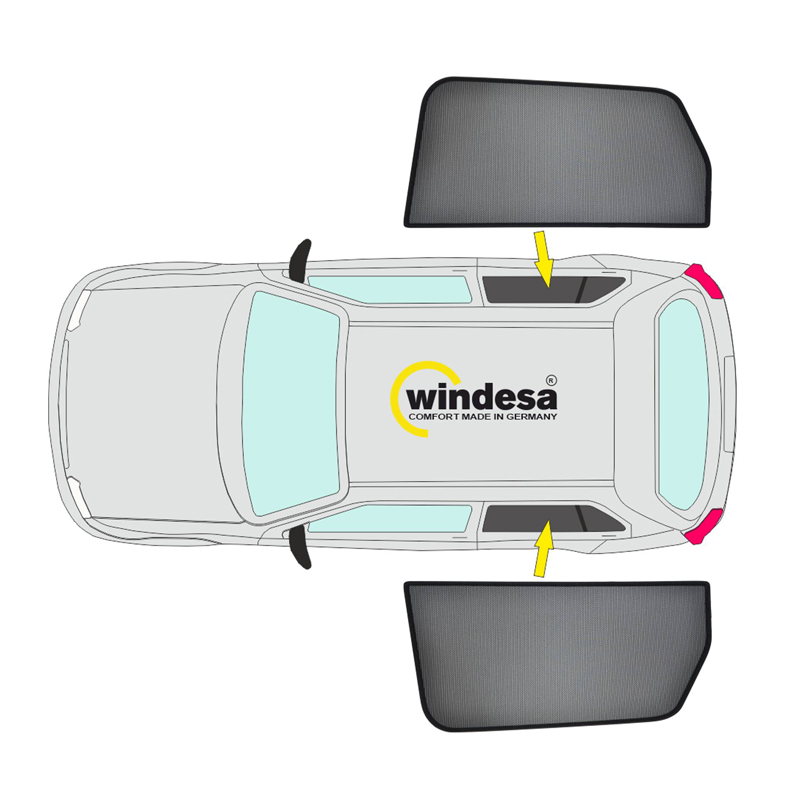 SunClip Protection visuelle & solaire sur mesure pour Ford Ranger Crew Cab 2022- & Volkswagen Amarok II 2022-