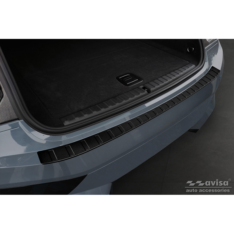 Protection de seuil arrière inox noir mat sur mesure pour BMW iX (I20) 2021- 'Ribs'